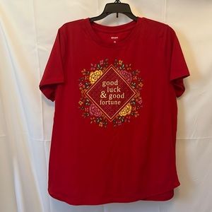 Sonoma Good Luck & Goof Fortune Red Tee XL